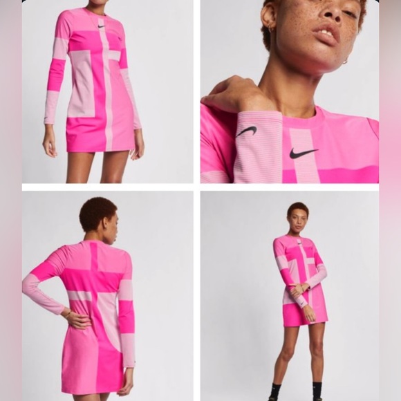 Nike Dresses & Skirts - Nike Sportswear Tech Pack Knit Women's Long-Sleeve Dress Pink Size Large